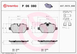 Brembo OE Prem LowMet Pads (Rear) - 11-16 Mini Cooper Countryman/13-16 Cooper Paceman by Brembo P06080-BRE