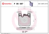 Brembo OE Prem LowMet Pads (Rear) - BMW by Brembo P06087-BRE