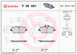 Brembo OE Prem LowMet Pads (Front) - 14-20 BMW i3/18-20 i3s by Brembo P06091-BRE