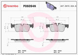 Brembo OE Prem NAO Ceramic Pads (Rear) - BMW by Brembo P06094N-BRE