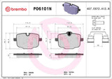 Brembo OE Prem NAO Ceramic Equivalent Pads Rear) - BMW by Brembo P06101N-BRE