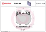 Brembo OE Prem NAO Ceramic Equivalent Pads (Front) - BMW by Brembo P06106N-BRE