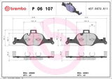 Brembo OE Prem LowMet Equivalent Pads (Front) - BMW by Brembo P06107-BRE