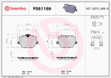 Brembo OE PRIME Ceramic Brake Pads (Rear) - BMW by Brembo P06116N-BRE