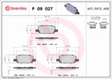 Brembo OE Brake Pads (Rear) - 17-21 Tesla Model 3/2021 Model Y by Brembo P09027-BRE