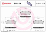 Brembo OE Ceramic Brake Pads (Front) - 04-06 Chevy Epica/04-06 Suzuki Verona by Brembo P10007N-BRE