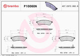 Brembo OE Ceramic Brake Pads (Rear) - 04-06 Suzuki Verona by Brembo P10060N-BRE