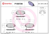 Brembo OE NAO Brake Pads (Front) - 16-19 Chevy Cruze/ Chevy Bolt EV/ Chevy Volt by Brembo P10073N-BRE