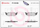 Brembo OE Prem NAO Ceramic Pads (Rear) - 99-04 Chrysler 300M by Brembo P11010N-BRE