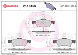 Brembo OE Prem NAO Ceramic Pads (Front) - 01-07 Chrysler Town & Country/2003 Voyager by Brembo P11015N-BRE