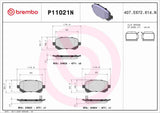 Brembo OE Prem NAO Ceramic Pads (Rear) - 08-11 Chrysler Town & Country/Dodge Grand Caravan by Brembo P11021N-BRE