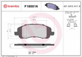 Brembo OE Prem NAO Ceramic Pads (Front) - 11-14 Chrysler 200 by Brembo P18001N-BRE