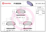 Brembo OE Prem NAO Ceramic Pads (Front) - 12-20 Hyundai Accent/12-19 Kia Rio by Brembo P18025N-BRE
