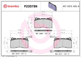Brembo OE Prem NAO Ceramic Pads (Front) - 04-07 Volvo S60/V70 by Brembo P23078N-BRE