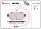 Brembo OE Prem NAO Ceramic Pads (Front) - 12-17 Fiat 500 by Brembo P23119N-BRE