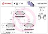 Brembo OE PRIME LowMet Brake Pads (Rear) - 16-20 Fiat 500X/15-21 Jeep Renegade/2023 Renegade by Brembo P23177-BRE