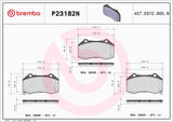 Brembo OE NAO Brake Pads (Front) - 08-10 Mazda MX-5 Miata/ Chevy HHR/ Chevy Cobalt by Brembo P23182N-BRE