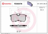 Brembo OE Prem NAO Ceramic Pads (Rear) - 14-19 Ford Fiesta/00-07 Focus by Brembo P24047N-BRE