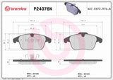 Brembo OE Prem NAO Ceramic Pads - 08-15 Land Rover LR2 by Brembo P24076N-BRE