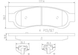 Brembo OE Prem NAO Ceramic Pads (Rear) - 08-13 Ford F-250 Super Duty/05-12 F-350 Super Duty by Brembo P24117N-BRE