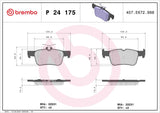 Brembo OE LowMet Brake Pads (Rear) - 16-23 Ford Edge/13-15 Fusion/18-20 Fusion/13-20 MKZ by Brembo P24175-BRE