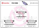 Brembo OE Ceramic Brake Pads (Front) - 16-23 Ford Edge/16-18 Lincoln MKX/17-20 MKZ/19-23 Nautilus by Brembo P24188N-BRE