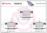 Brembo OE PRIME Ceramic Brake Pads (Rear) - 20-22 Ford Edge/17-19 Escape/13-20 MKZ/19-23 Nautilus by Brembo P24201N-BRE