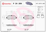 Brembo OE LowMet Brake Pads (Rear) - 15-19 Ford Transit-150/Transit-250/Transit-350/Transit-350 HD by Brembo P24209-BRE