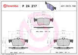 Brembo OE LowMet Brake Pads (Rear) - 21-23 Ford Bronco Sport/20-23 Escape/Maverick/Lincoln Corsair by Brembo P24217-BRE