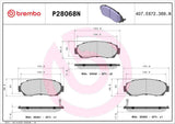Brembo OE Prem NAO Ceramic Pads (Front) - 07-12 Acura RDX/10-11 Honda Accord Crosstour by Brembo P28068N-BRE