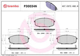 Brembo OE Ceramic Brake Pads (Front) - 09-12 Hyundai Elantra/10-13 Kia Forte/Forte Koup/12-13 Forte5 by Brembo P30034N-BRE