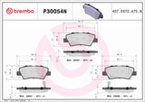 Brembo OE PRIME Ceramic Brake Pads (Rear) - 09-17 Hyundai Azera/11-15 Sonata/Kia Optima by Brembo P30054N-BRE