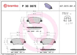 Brembo OE Brake Pads (Rear) - 17-21 Hyundai Ioniq by Brembo P30067E-BRE