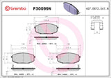 Brembo OE Prem NAO Ceramic Pads (Front) - 18-20 Hyundai Elantra GT/18-21 Kona by Brembo P30099N-BRE
