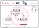 Brembo OE Brake Pads (Front) - 17-21 Hyundai Ioniq by Brembo P30107E-BRE