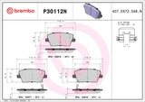 Brembo OE NAO Brake Pads (Rear) - 19-22 Hyundai Veloster N by Brembo P30112N-BRE