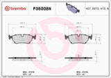 Brembo OE Prem NAO Ceramic Pads (Rear) - 90-97 XJ6/94-96 XJ12/95-97 XJR/93-96 XJS by Brembo P36008N-BRE