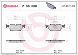 Brembo OE Prem LowMet Pads (Rear) - 90-97 Jaguar Vanden Plas/XJ6/94-96 XJ12/95-97 XJR by Brembo P36008-BRE