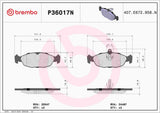 Brembo OE Prem NAO Ceramic Pads (Rear) - 99-03 Jaguar Vanden Plas/98-03 XJ8/XJR/97-06 XK8 by Brembo P36017N-BRE