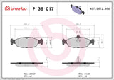 Brembo OE Prem LowMet Pads (Rear) - 98-03 Jaguar Vanden Plas/XJ8/XJR/97-06 XK8 by Brembo P36017-BRE