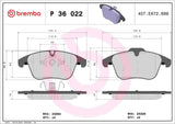 Brembo OE Prem LowMet Pads (Front) - 06-08 Jaguar S-Type/05-09 Vanden Plas by Brembo P36022-BRE