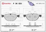 Brembo OE Prem LowMet Pads (Front) - 10-15 Jaguar XF/18-19 XJR575/12-15 XKR-S by Brembo P36025-BRE