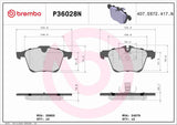 Brembo OE Prem NAO Ceramic Pads (Front) - 14-23 Jaguar F-Type/12-15 XF/10-19 XJ by Brembo P36028N-BRE