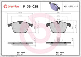 Brembo OE Prem LowMet Pads (Front) - 14-21 Jaguar F-Type/10-15 XF/10-19 XJ by Brembo P36028-BRE