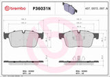Brembo OE Prem NAO Ceramic Pads (Front) - 17-20 Jaguar F-Pace/19-20 I-Pace/17-20 XE/16-20 XF by Brembo P36031N-BRE