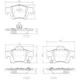 Brembo OE Prem NAO Ceramic Pads (Rear) - 11-21 Dodge Durango/17-21 Jeep Grand Cherokee by Brembo P37016N-BRE