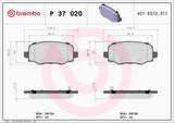 Brembo OE PRIME LowMet Brake Pads (Rear) - 15-17 Chrysler 200/14-23 Jeep Cherokee/2016 Grand Cherokee by Brembo P37020-BRE