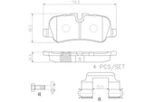 Brembo OE Prem NAO Ceramic Pads (Rear) - 05-09 Land Rover LR3/06-09 Range Rover by Brembo P44013N-BRE