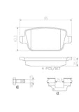 Brembo OE Prem NAO Ceramic Pads (Rear) - 08-12 Land Rover LR2/07-08 Volvo S80 by Brembo P44016N-BRE