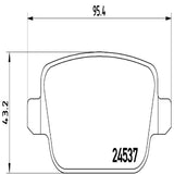 Brembo OE Prem LowMet Pads (Rear) - 08-12 Land Rover LR2/07-08 Volvo S80 by Brembo P44016-BRE